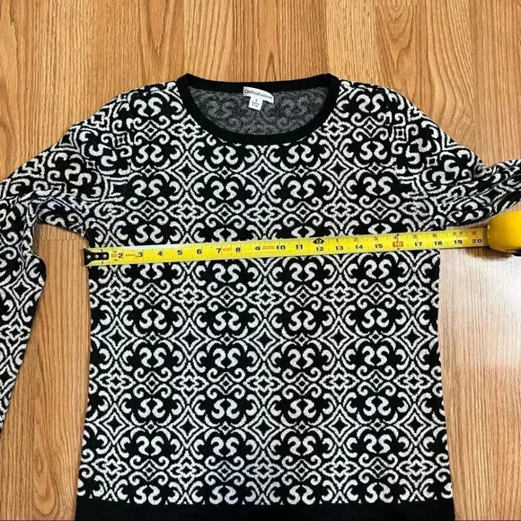 Croft & Barrow Black & White Knit Sweater Womens Small S Pullover - Picture 5 of 7